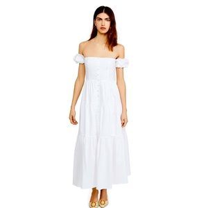 Only worn once! STAUD Elio Maxi Dress, White, Size 2